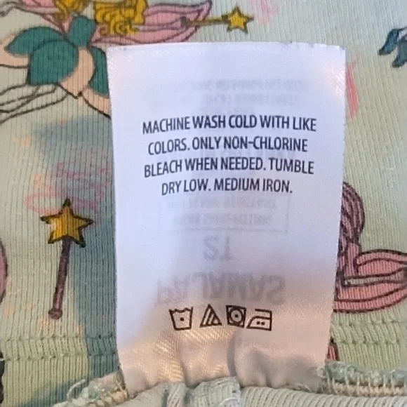 Pajama Set Girls Size 2T Fairy Butterfly Hearts Member's Mark Green Pink Yellow - Picture 9 of 9